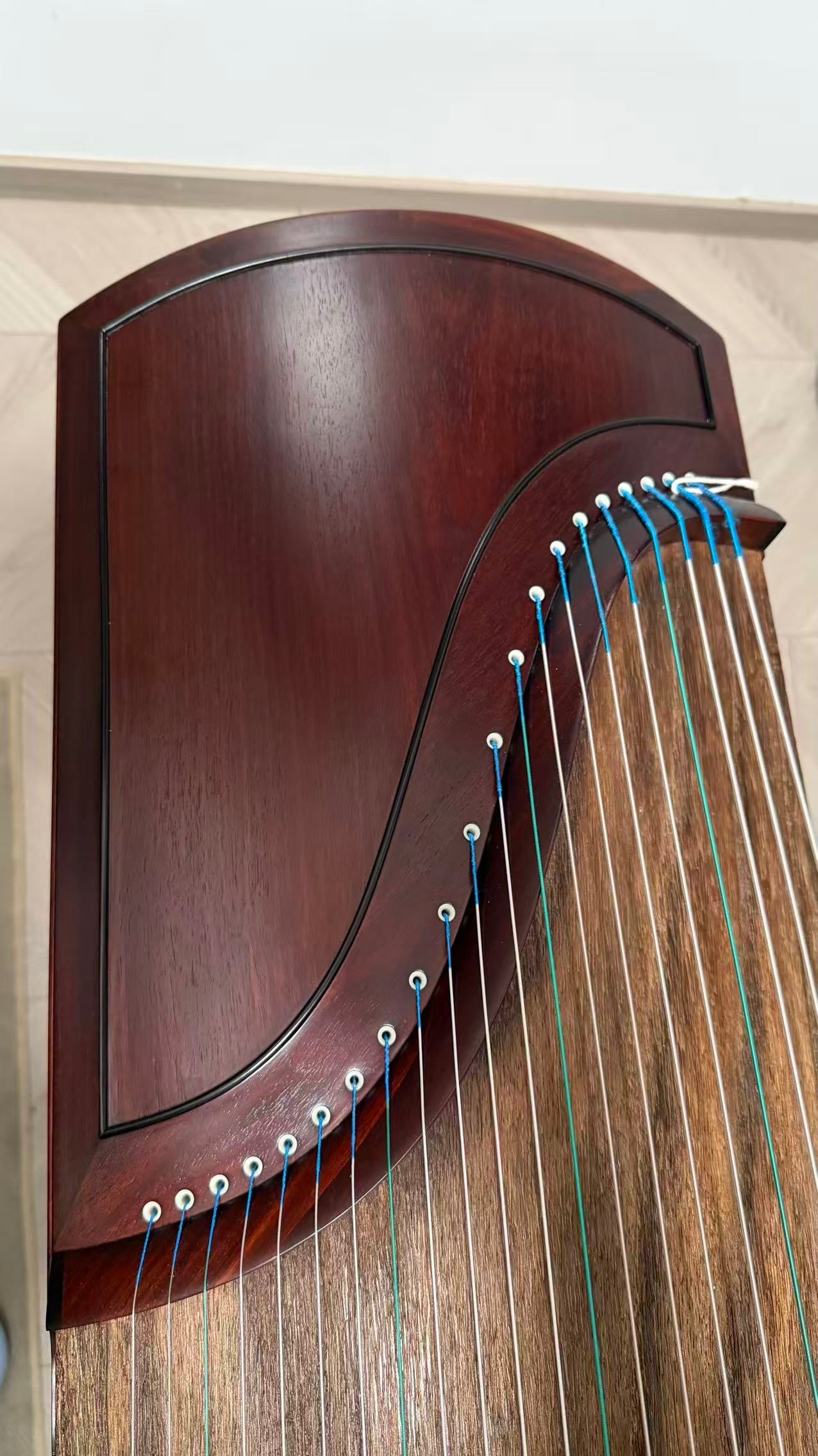 Huali Single-piece Carved Guzheng Zambia Rosewood 华黎整挖筝 赞比亚血檀素面