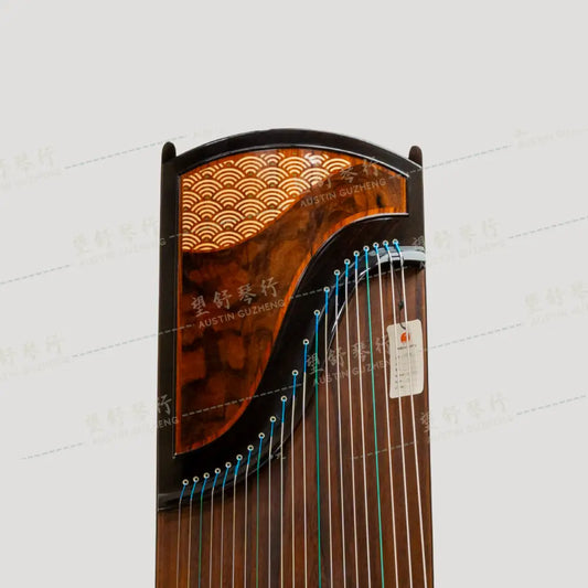 Huali Guzheng 上海华黎古筝 Ebony Wood 黑檀 with waves veneer 木皮画大浪淘沙 Ebony 黑檀