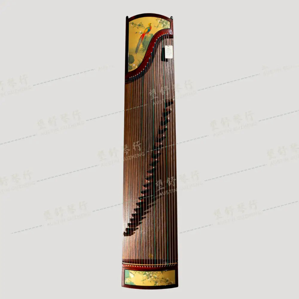Huali Guzheng 上海华黎古筝 Zambia Rosewood With Painting Print 血檀漆画锦春图 Zambia Rosewood 血檀