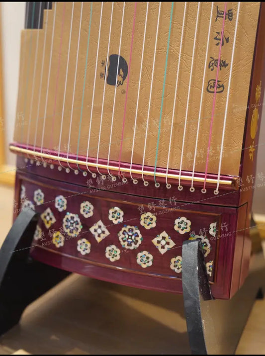 Huali 华黎|Purple Bubinga 紫花梨 shell inlay 贝雕宝相花 华光 “Huaguang” Bubinga 花梨木