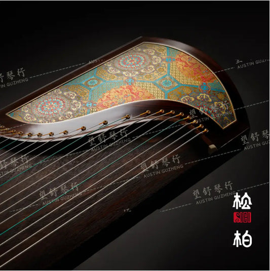 Songbo guzheng 松柏古筝 |挖筝 carved | 宝相花开 Bao Xiang Hua Kai WA163-1