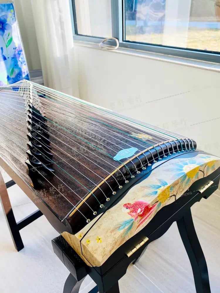 Haitang Guzheng 海棠古筝 110cm Hand Painted with Gold Foil 110厘米纯手绘金箔 ｜锦鲤 Jinli East Indian Rosewood 阔叶黄檀