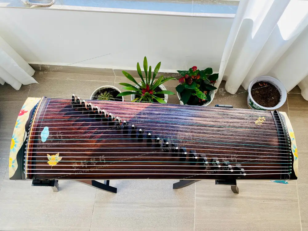 Haitang Guzheng 海棠古筝 110cm Hand Painted with Gold Foil 110厘米纯手绘金箔 ｜锦鲤 Jinli East Indian Rosewood 阔叶黄檀