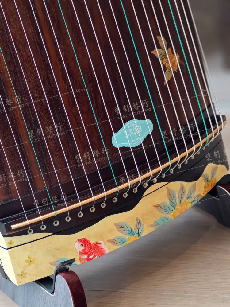 Haitang Guzheng 海棠古筝 110cm Hand Painted with Gold Foil 110厘米纯手绘金箔 ｜锦鲤 Jinli East Indian Rosewood 阔叶黄檀