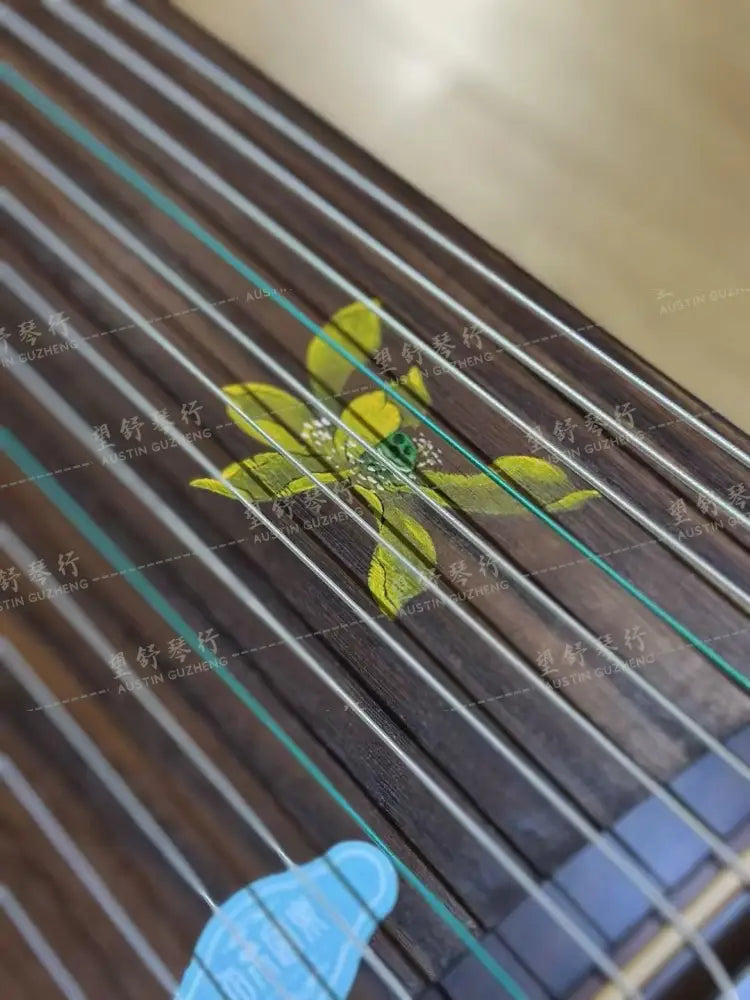 Haitang Guzheng 海棠古筝 125cm Hand Painted Lotus 125厘米纯手绘｜青瑶 QingYao East Indian Rosewood 阔叶黄檀