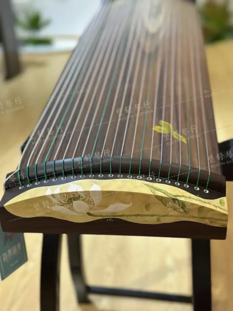 Haitang Guzheng 海棠古筝 125cm Hand Painted Lotus 125厘米纯手绘｜青瑶 QingYao East Indian Rosewood 阔叶黄檀