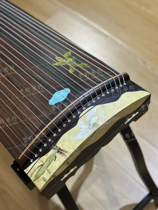 Haitang Guzheng 海棠古筝 125cm Hand Painted Lotus 125厘米纯手绘｜青瑶 QingYao East Indian Rosewood 阔叶黄檀