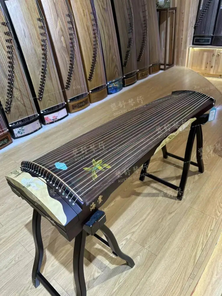 Haitang Guzheng 海棠古筝 125cm Hand Painted Lotus 125厘米纯手绘｜青瑶 QingYao East Indian Rosewood 阔叶黄檀
