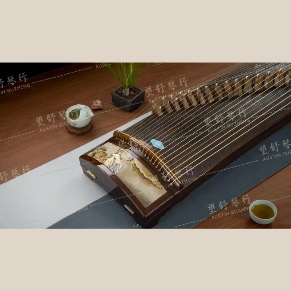 Haitang Guzheng 海棠国乐古筝 carved paulownia Cloisonne Enamel 掐丝珐琅 Kunning坤宁 East Indian Rosewood 阔叶黄檀