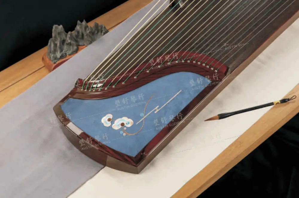 Haitang Guzheng 海棠国乐古筝 carved paulownia with embroidery 刺绣挖筝 Ruyi 如一 East Indian Rosewood 阔叶黄檀