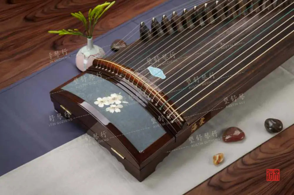 Haitang Guzheng 海棠国乐古筝 carved paulownia with embroidery 刺绣挖筝 YuWanFangLan 毓婉芳兰 East Indian Rosewood 阔叶黄檀
