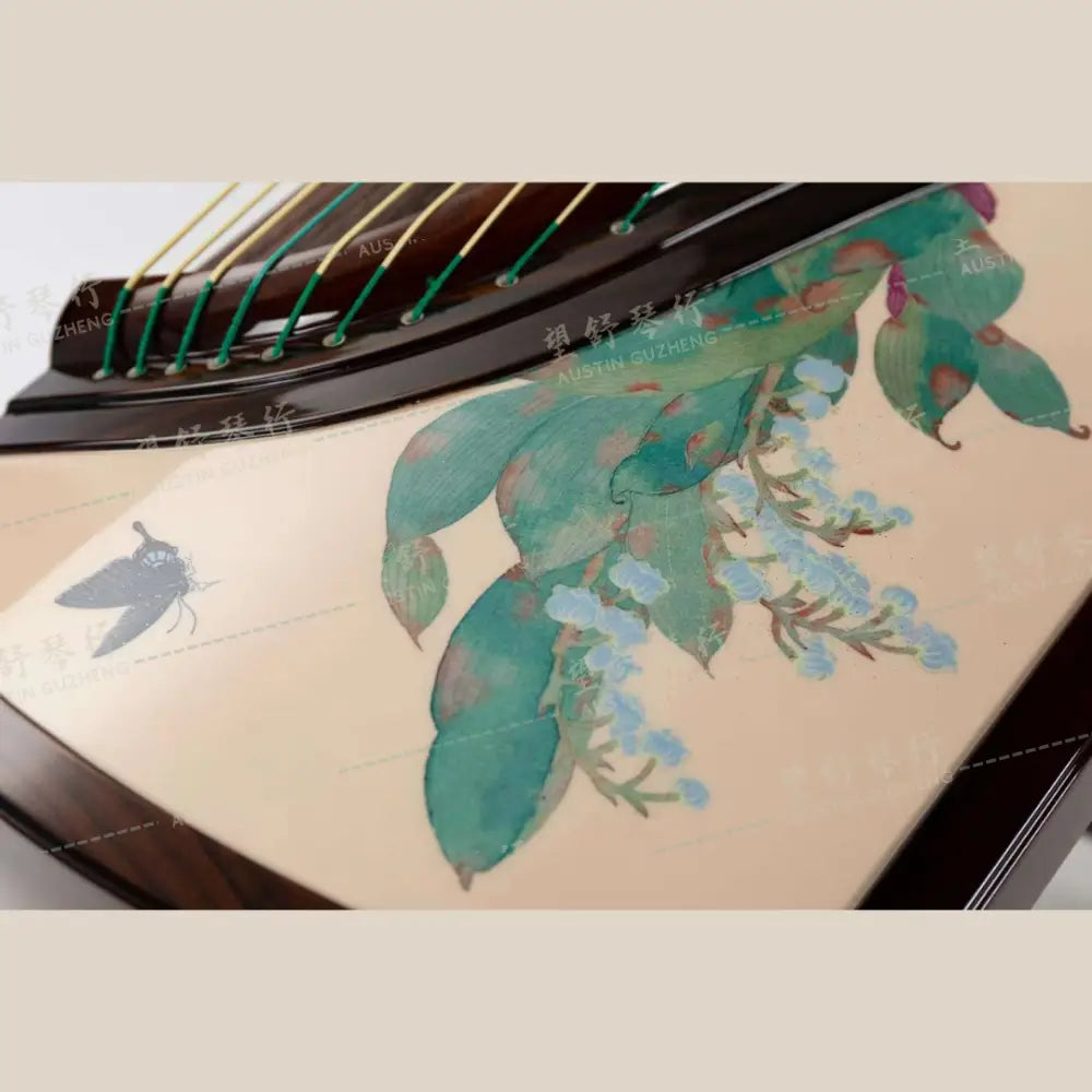 Haitang Guzheng 海棠国乐古筝 carved paulownia with painting print 铃兰 Linglan East Indian Rosewood 阔叶黄檀