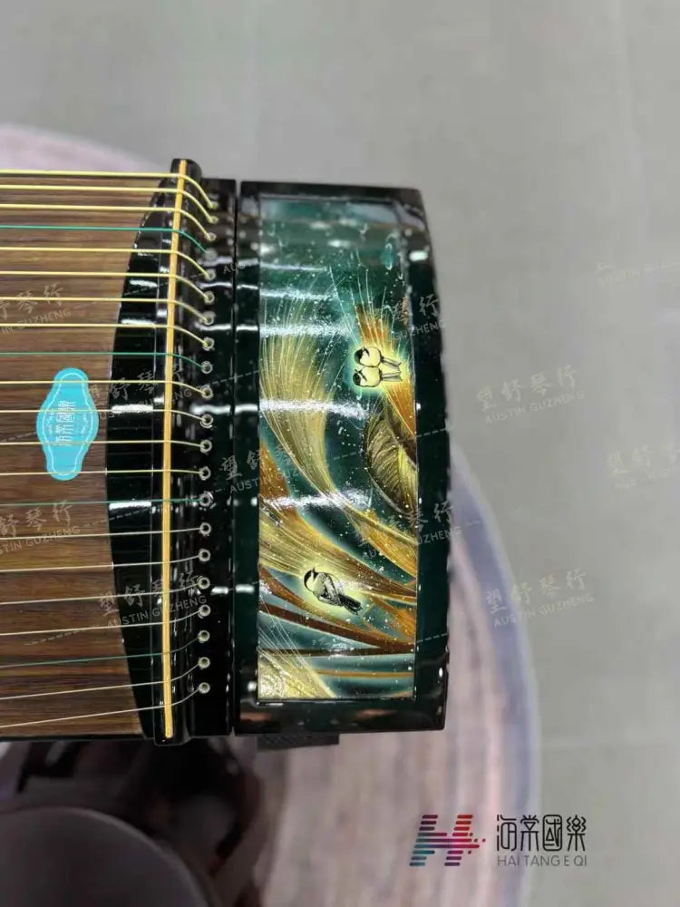 Haitang Guzheng 海棠国乐古筝 carved paulownia with painting 挖筝 Bixi 碧玺 East Indian Rosewood 阔叶黄檀