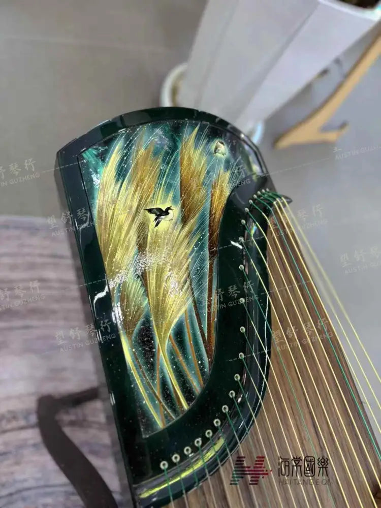 Haitang Guzheng 海棠国乐古筝 carved paulownia with painting 挖筝 Bixi 碧玺 East Indian Rosewood 阔叶黄檀
