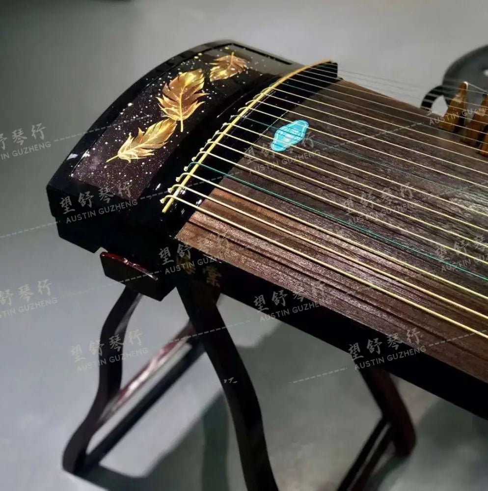 Haitang Guzheng 海棠国乐古筝 carved paulownia with painting 挖筝 Golden Autumn Jinqiu 金秋 East Indian Rosewood 阔叶黄檀