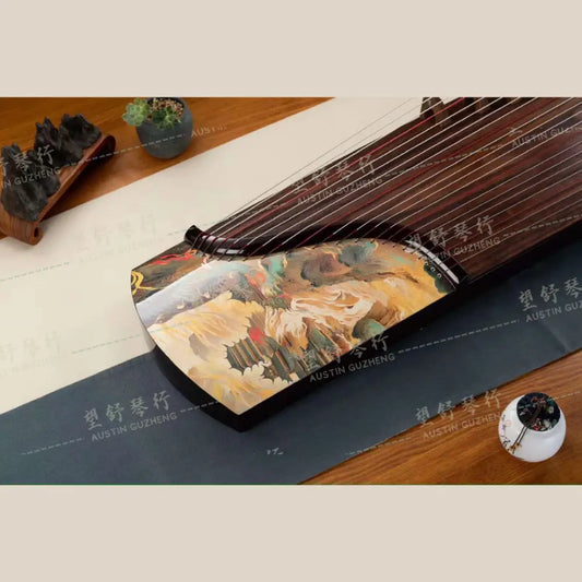 Haitang Guzheng 海棠国乐古筝 carved paulownia with print 漆画挖筝 Silkroad Series 丝绸之路系列 Changan 长安 East Indian Rosewood 阔叶黄檀