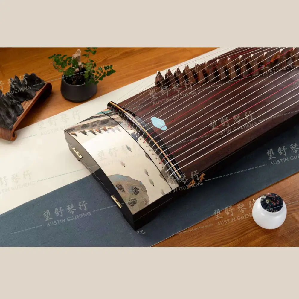 Haitang Guzheng 海棠国乐古筝 carved paulownia with print 漆画挖筝 Silkroad Series 丝绸之路系列 Dunhuang 敦煌 East Indian Rosewood 阔叶黄檀