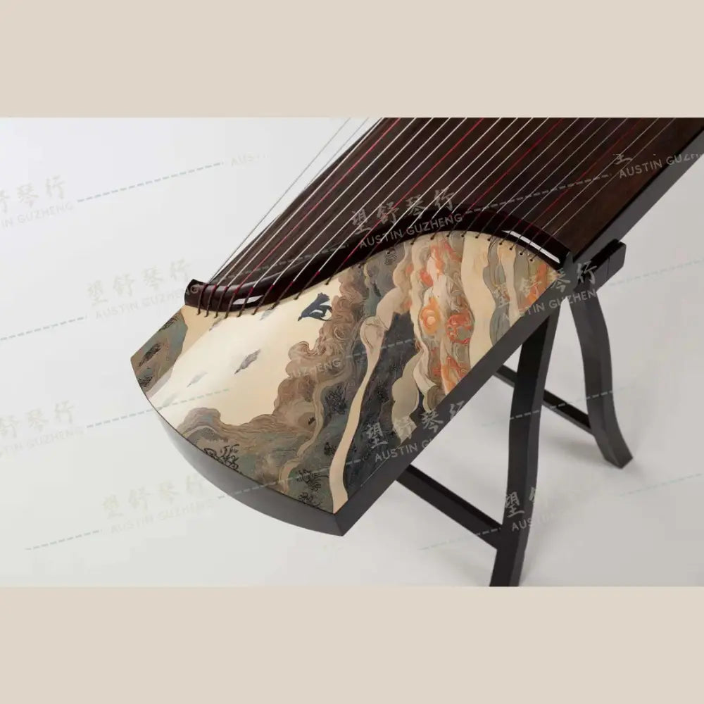 Haitang Guzheng 海棠国乐古筝 carved paulownia with print 漆画挖筝 Silkroad Series 丝绸之路系列 Dunhuang 敦煌 East Indian Rosewood 阔叶黄檀