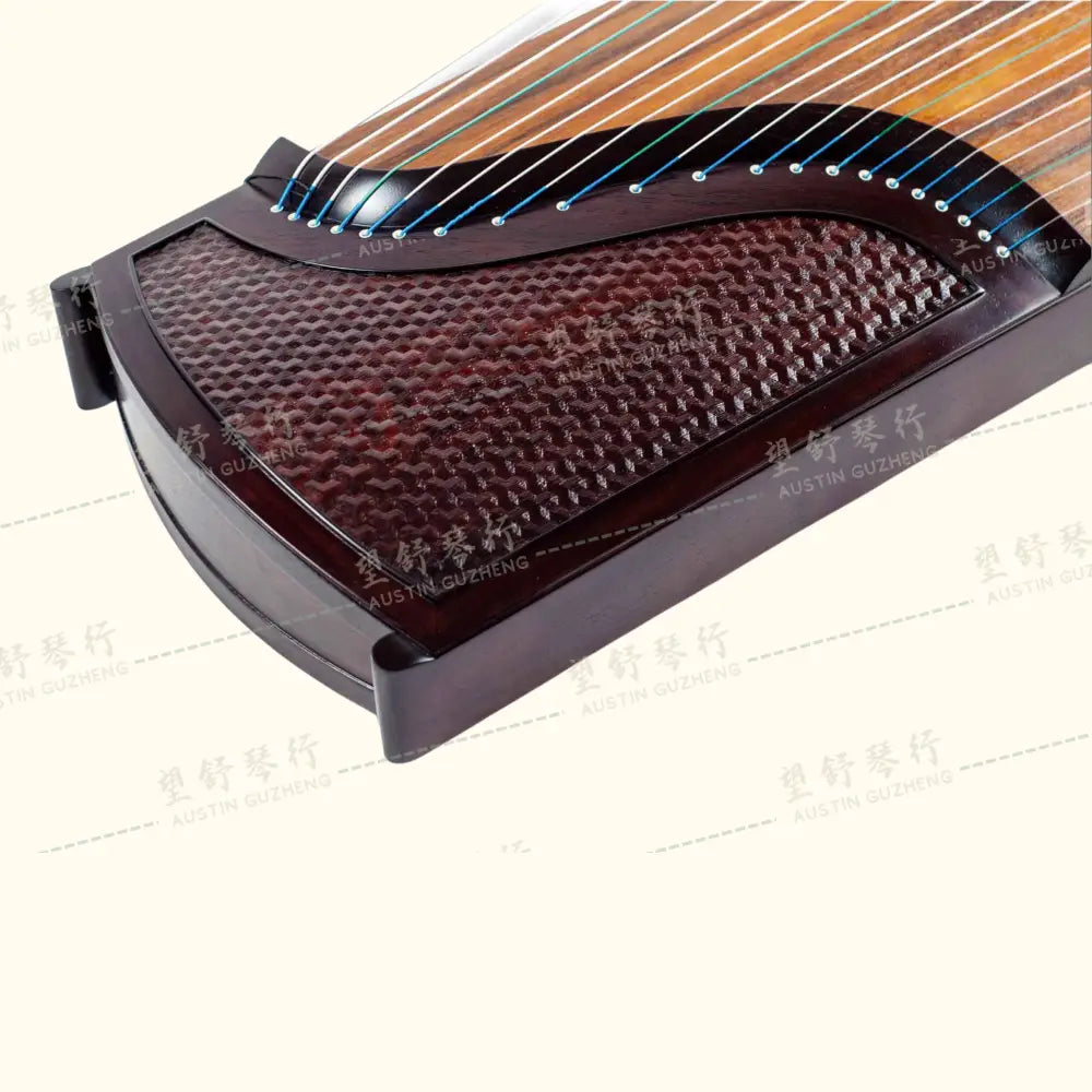 Huali Guzheng 上海华黎古筝 East Indian Rosewood 阔叶黄檀 sculpted armour 浮雕金戈铁马 East Indian Rosewood 阔叶黄檀