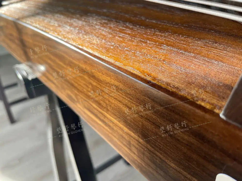 Huali Guzheng 上海华黎古筝 Ebony Wood 黑檀 with sculpted lotus flowers 木浮雕步步生莲 Ebony 黑檀