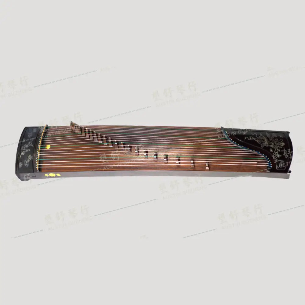 Huali Guzheng 上海华黎古筝 Ebony Wood 黑檀 with Silver Thread 银丝沉鱼落雁 Ebony 黑檀