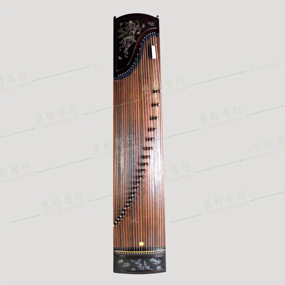 Huali Guzheng 上海华黎古筝 Ebony Wood 黑檀 with Silver Thread 银丝沉鱼落雁 Ebony 黑檀