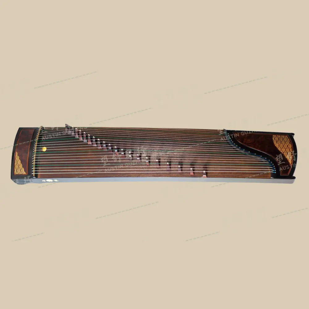 Huali Guzheng 上海华黎古筝 Ebony Wood 黑檀 with waves veneer 木皮画大浪淘沙 Ebony 黑檀