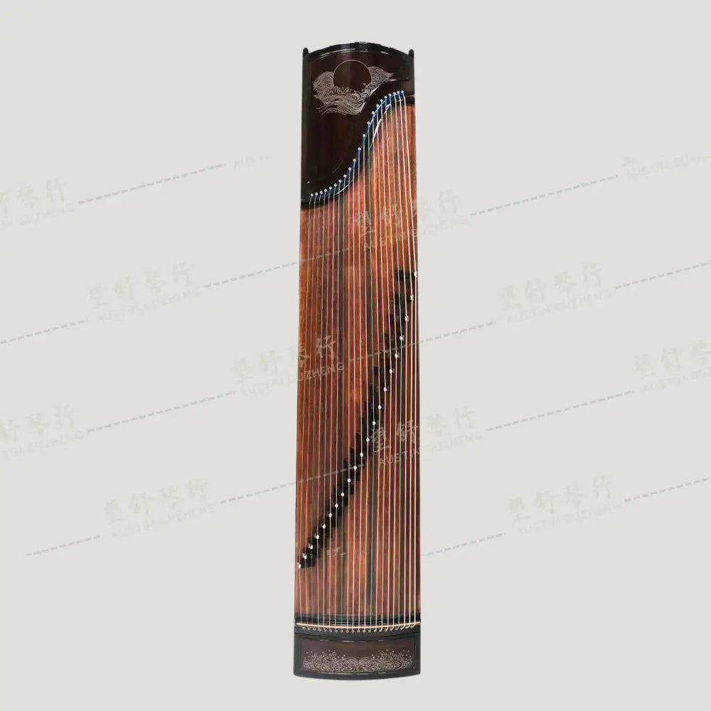 Huali Guzheng 上海华黎古筝 Ebony Wood with Silver Thread Moon 黑檀银丝海上明月 Ebony 黑檀