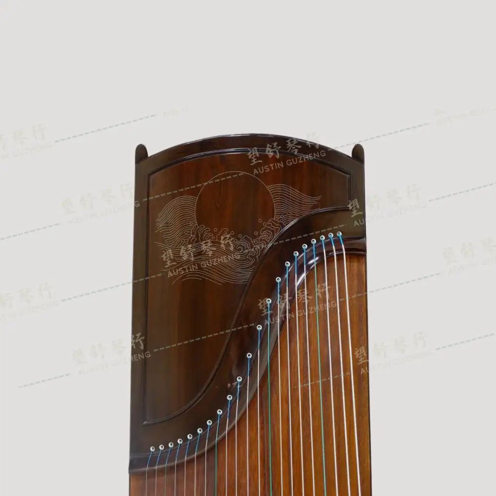Huali Guzheng 上海华黎古筝 Ebony Wood with Silver Thread Moon 黑檀银丝海上明月 Ebony 黑檀