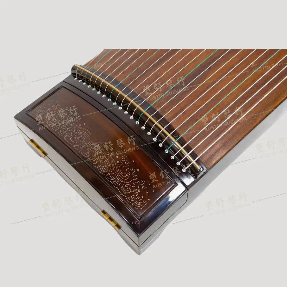 Huali Guzheng 上海华黎古筝 Ebony Wood with Silver Thread Moon 黑檀银丝海上明月 Ebony 黑檀