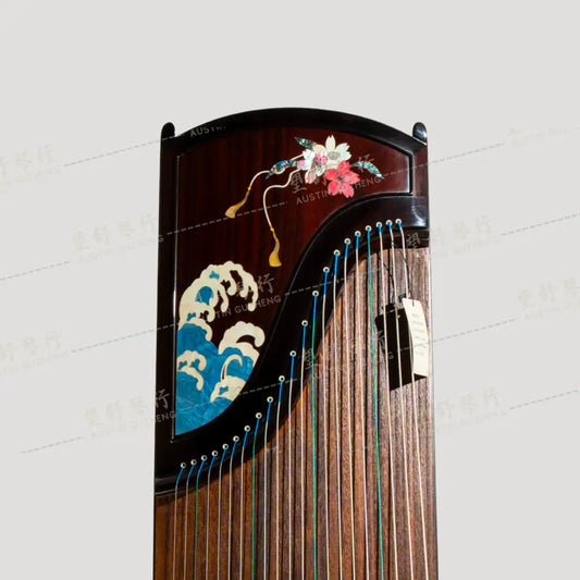 Huali Guzheng 上海华黎古筝 Madagascar Rosewood with Pearl Inlay Waves 玫瑰紫檀贝雕海之波澜 Madagascar Rosewood 玫瑰紫檀