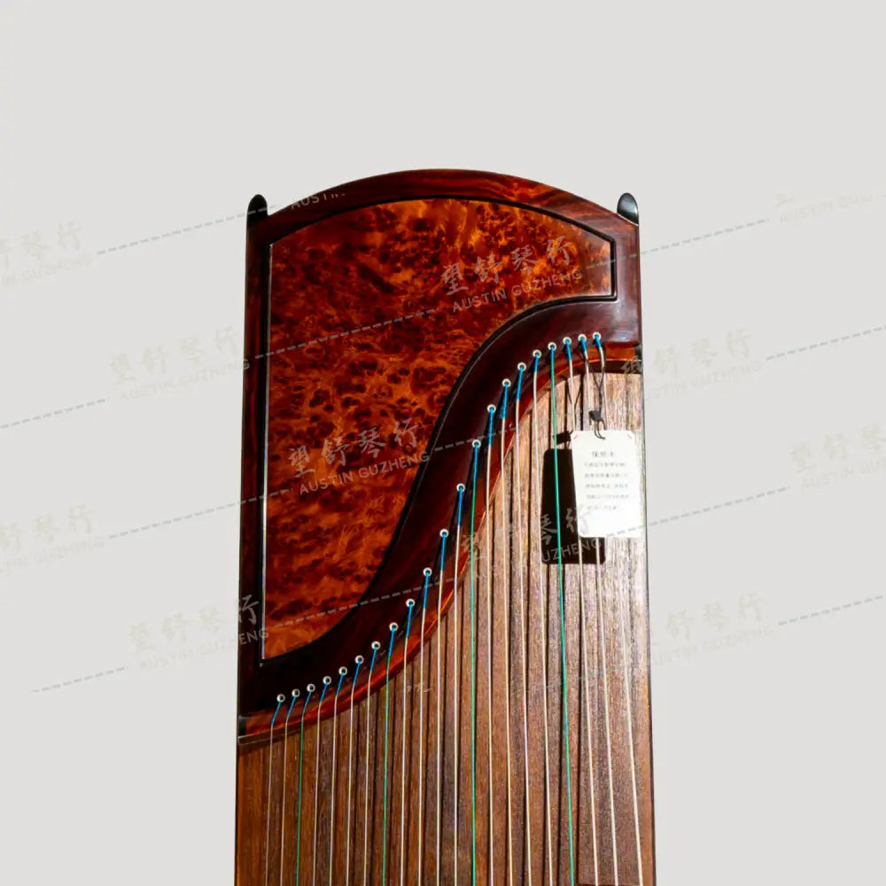 Huali Guzheng 上海华黎古筝 Zambia Rosewood With Knot Veneer 血檀木瘤 Zambia Rosewood 血檀