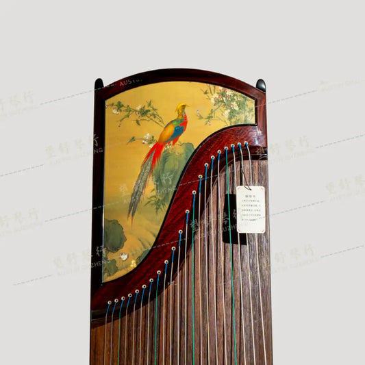 Huali Guzheng 上海华黎古筝 Zambia Rosewood With Painting Print 血檀漆画锦春图 Zambia Rosewood 血檀