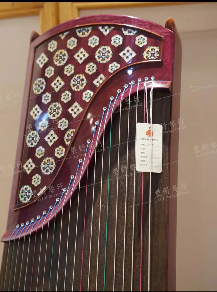 Huali 华黎｜Purple Bubinga 紫花梨 shell inlay 贝雕宝相花 华光 “Huaguang” Bubinga 花梨木