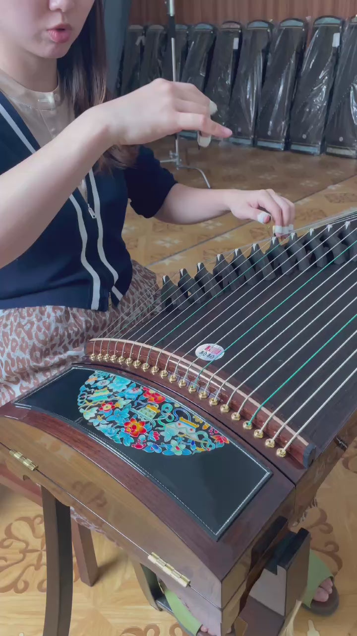 中国 古筝 Songbo guzheng 松柏古筝｜挖筝carved ｜ 秀吉祥Xiu Ji Xiang WASB163