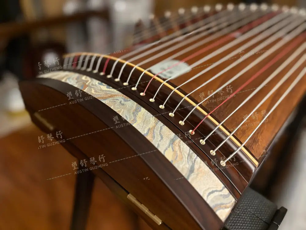 Qinsheng 琴晟 ｜ 珑月 1m整挖小筝. 100cm 39.4inch single-piece carved Travel Size “Luminous Moon” East Indian Rosewood 阔叶黄檀