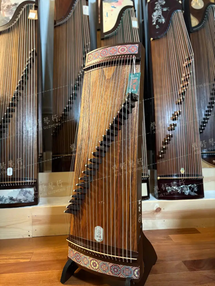 Qinsheng 琴晟 ｜ 蜀锦 1m整挖小筝. 100cm 39.4inch single-piece carved Travel Size “Shu Brocade” East Indian Rosewood 阔叶黄檀