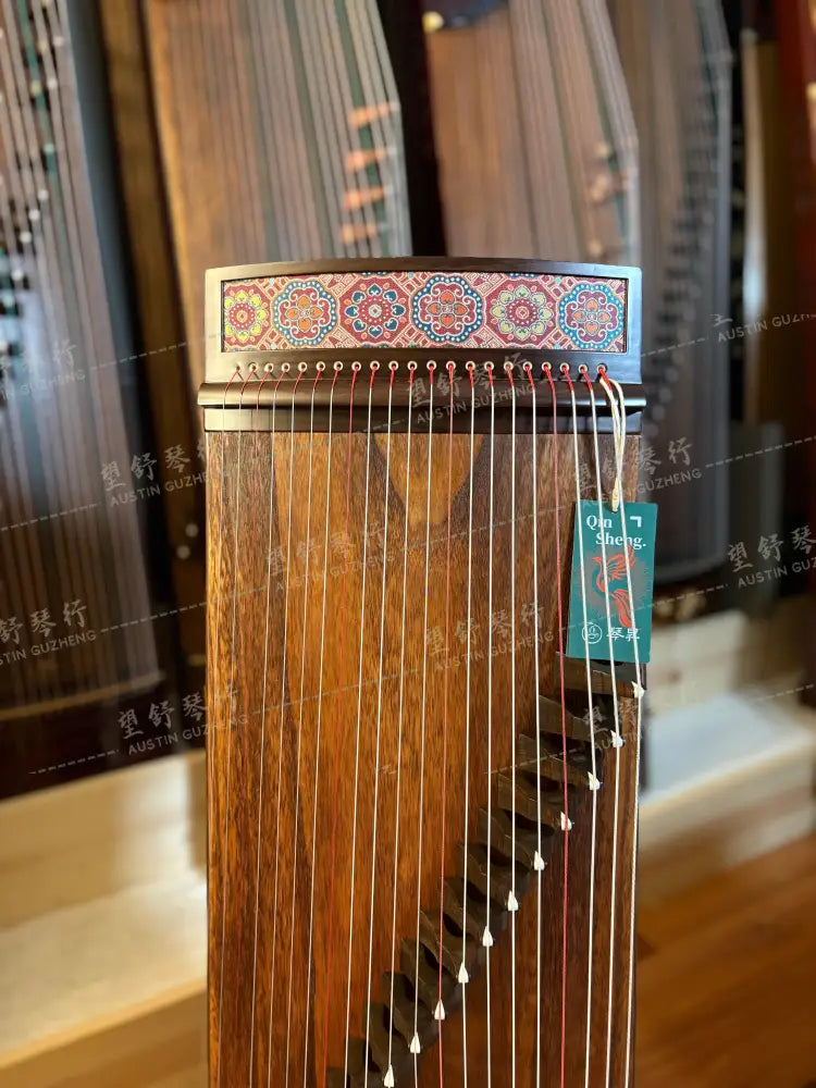 Qinsheng 琴晟 ｜ 蜀锦 1m整挖小筝. 100cm 39.4inch single-piece carved Travel Size “Shu Brocade” East Indian Rosewood 阔叶黄檀