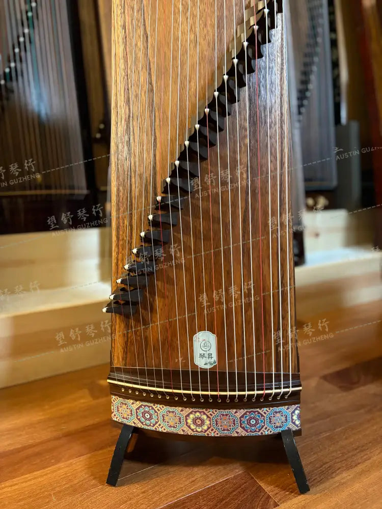 Qinsheng 琴晟 ｜ 蜀锦 1m整挖小筝. 100cm 39.4inch single-piece carved Travel Size “Shu Brocade” East Indian Rosewood 阔叶黄檀